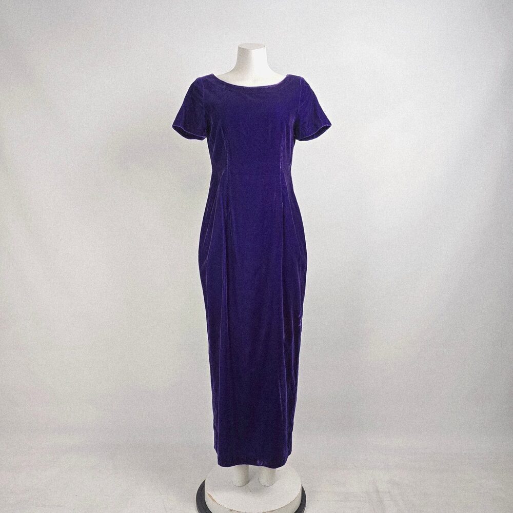 Vintage Velvet Purple Long Dress Size M/L